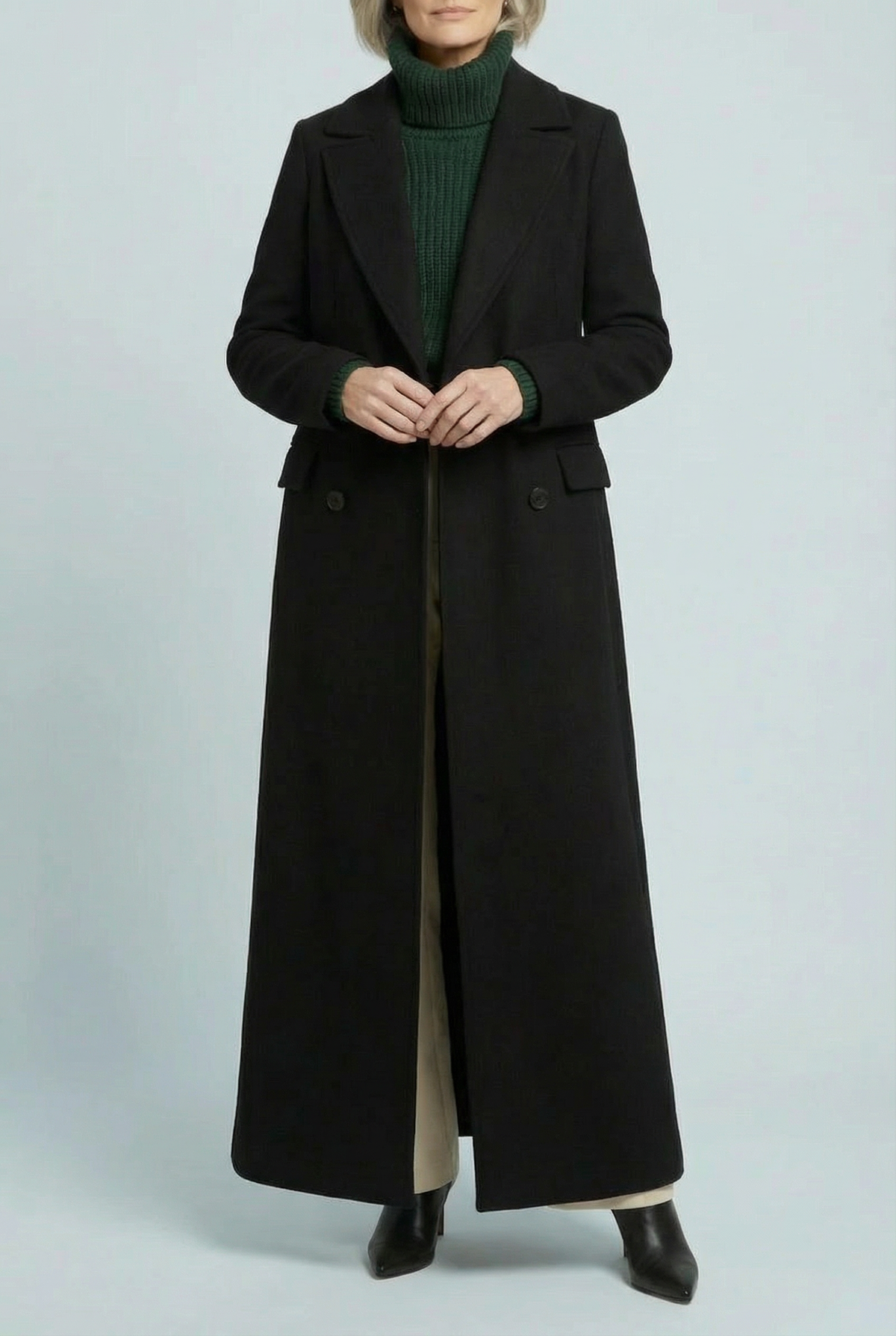 Women’s Chic Longline Elegant Wool Style Coat