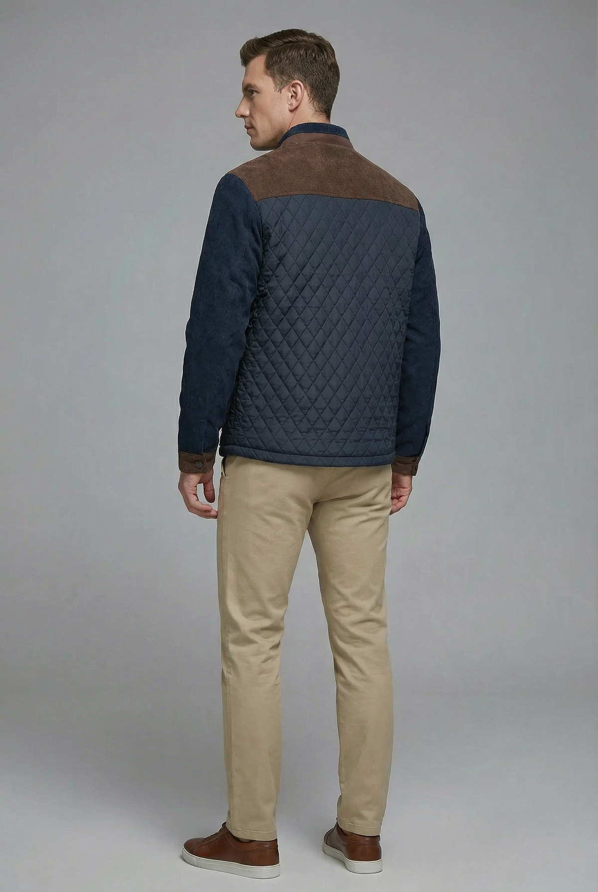 Men’s Navy Blue Spring Jacket Lightweight Quilted Casual Outerwear