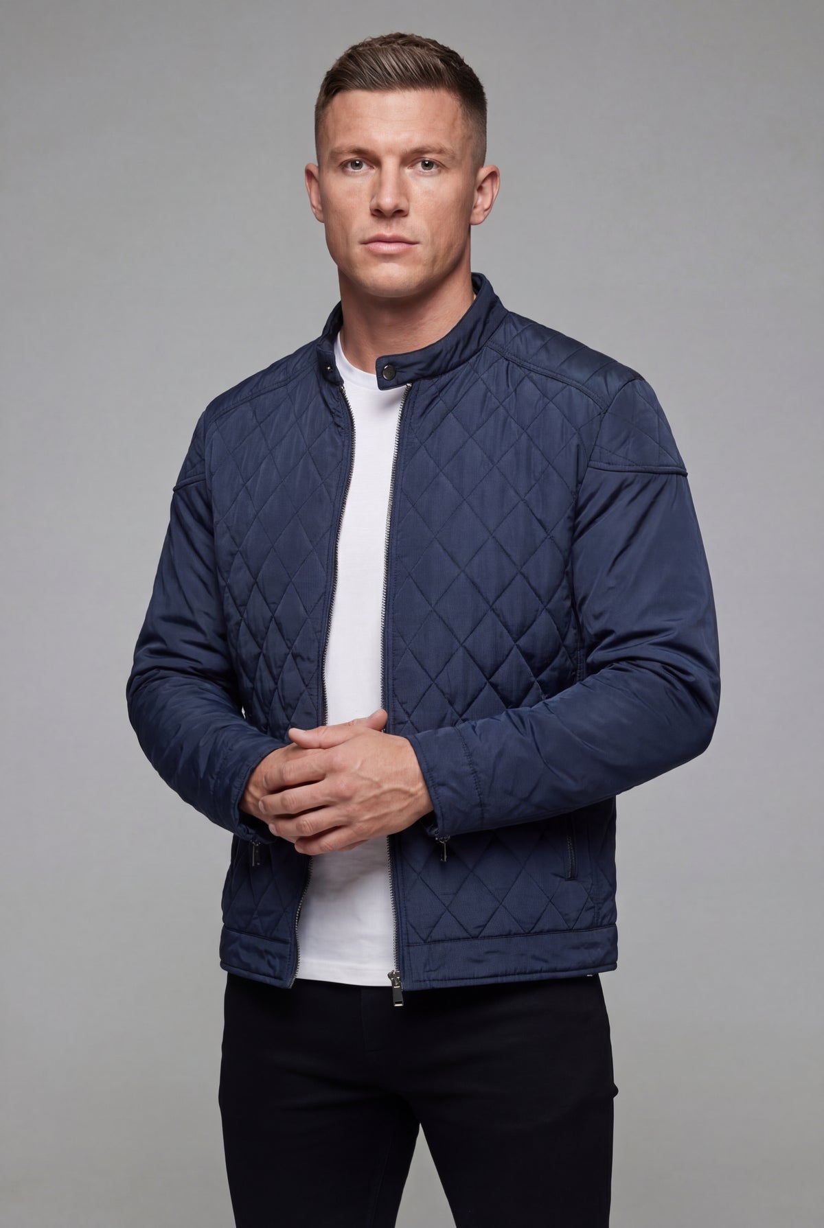 Men’s Lightweight Quilted Jacket Stand Collar