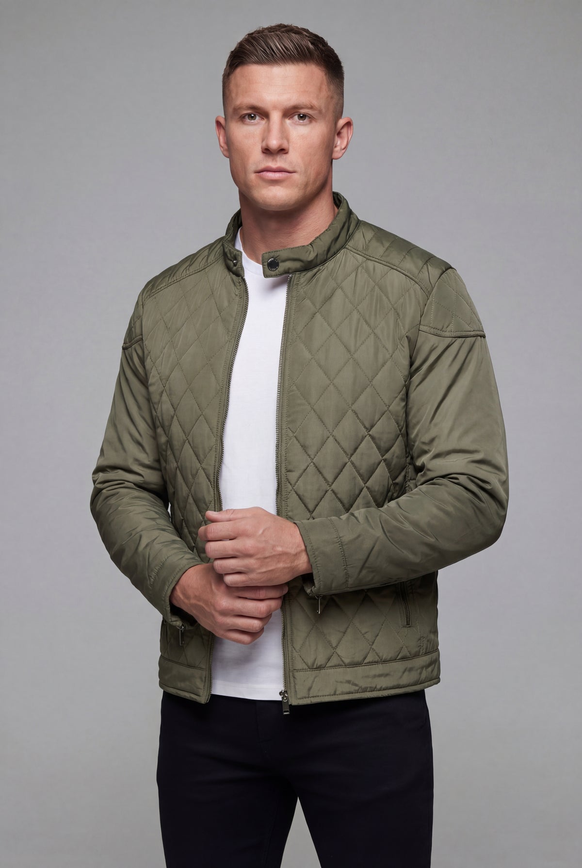 Men’s Lightweight Quilted Jacket Stand Collar