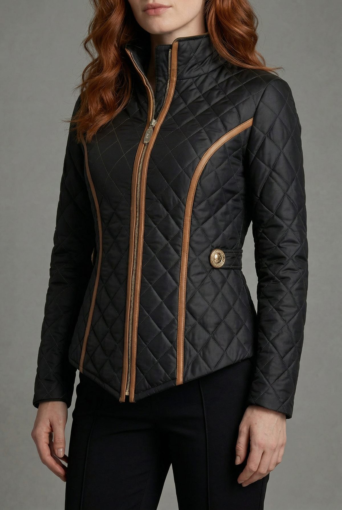 Black Women’s equestrian jacket Quilted