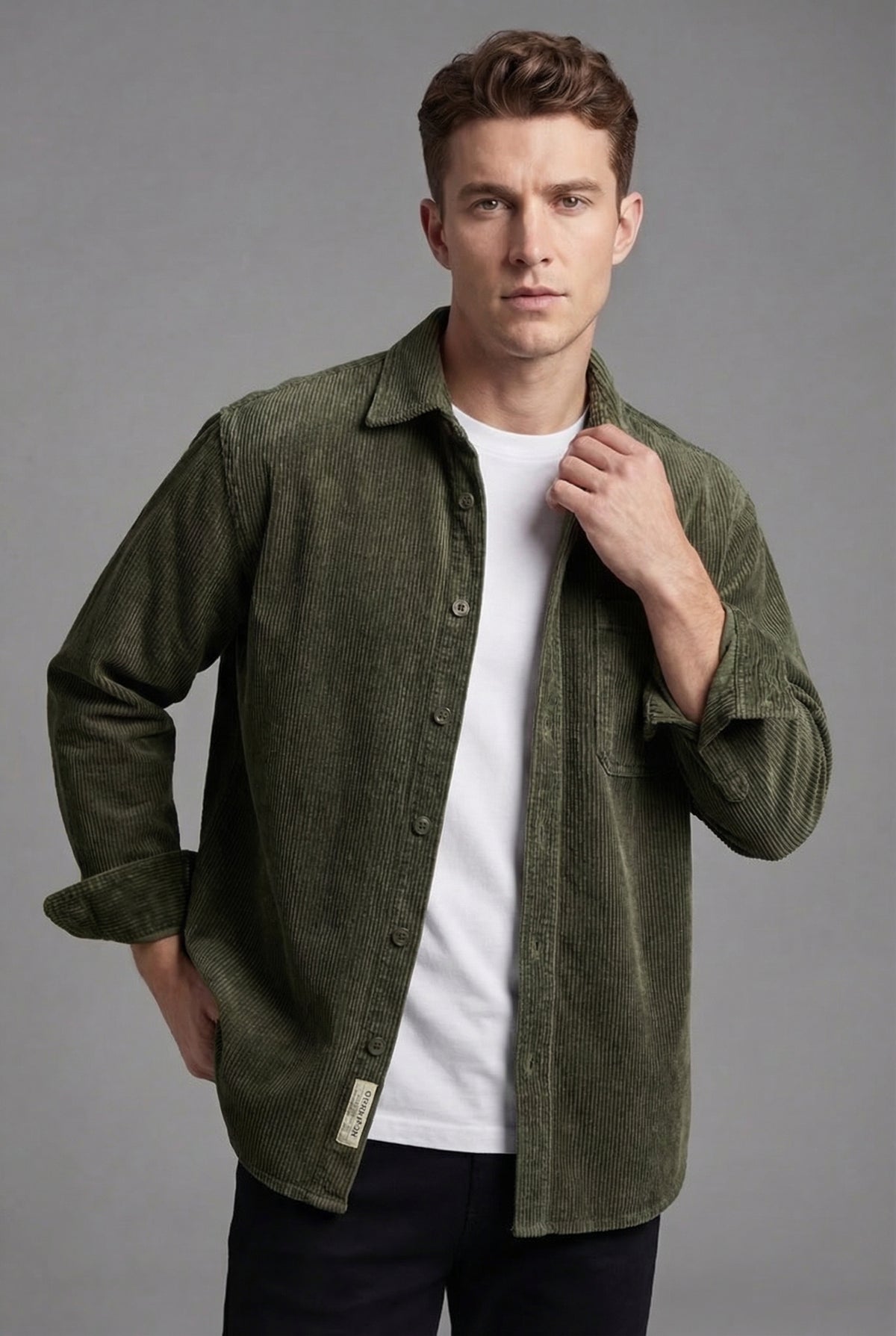 Men's Corduroy Overshirt – Textured Finish, Reinforced Seams & Easy Layering