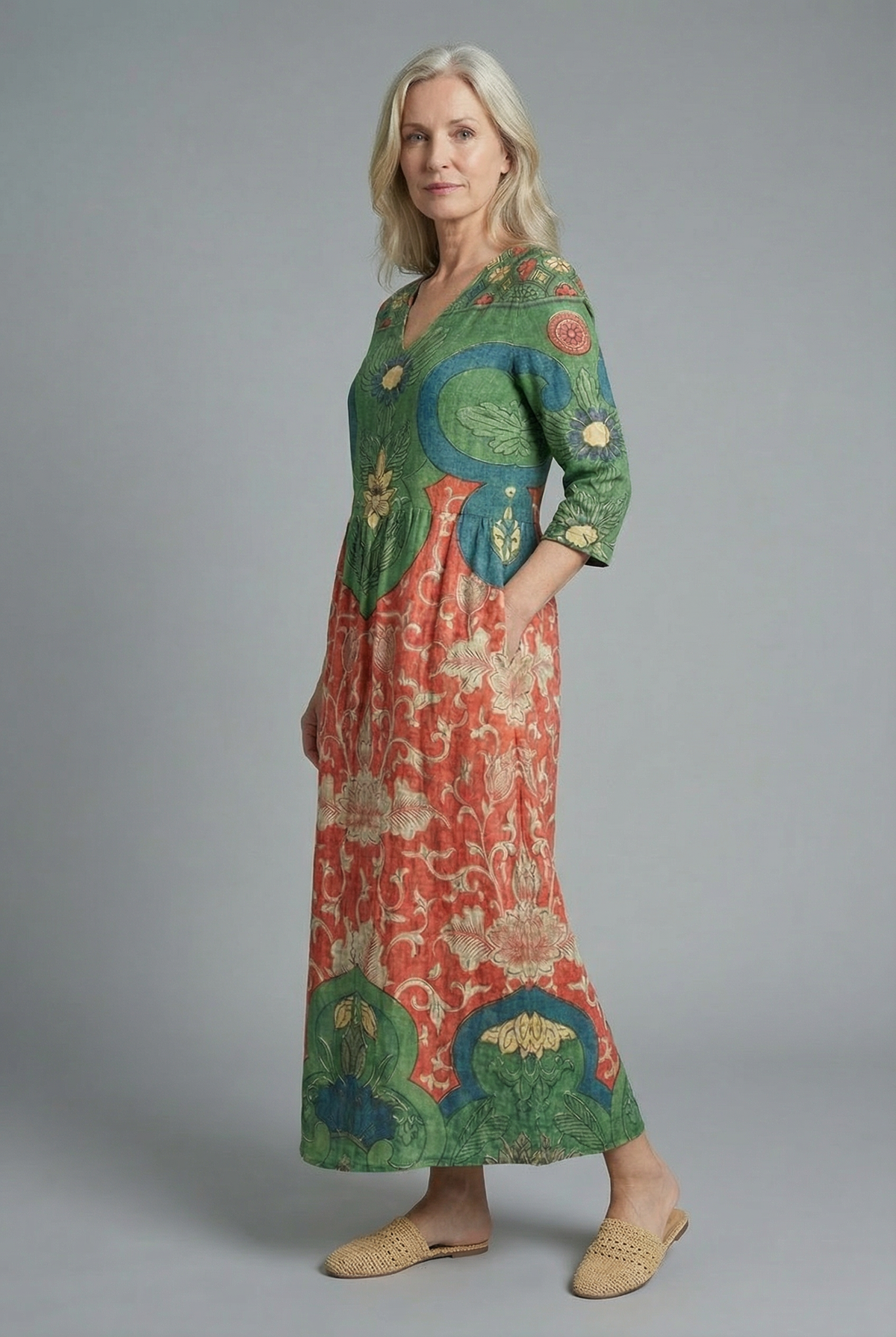 Women’s Comfortable A-Line Modest Boho Maxi Dress