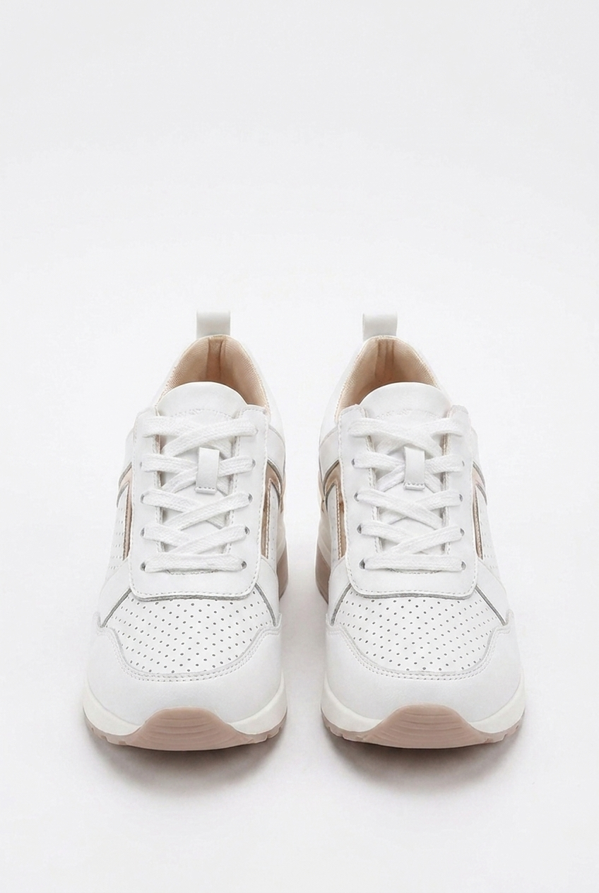 Wedge Sole Metallic Trim Orthopaedic Trainers Women