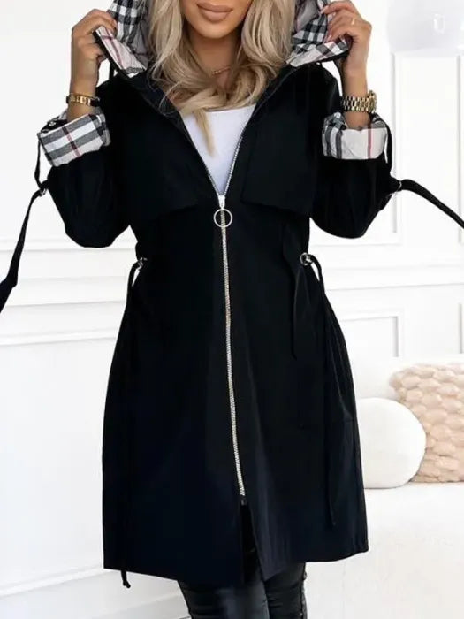Waterproof Windproof Hooded Zip Coat Women